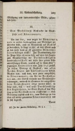 III. Das Verhältniß Rostocks in Rücksicht auf Römermonate.