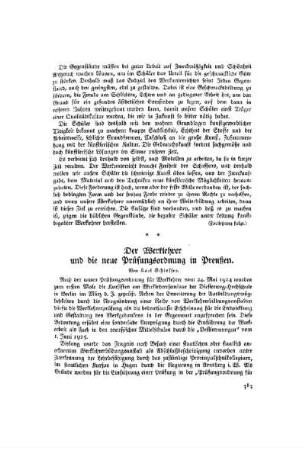 Der Werklehrer und die neue Prüfungsordnung in Preußen
