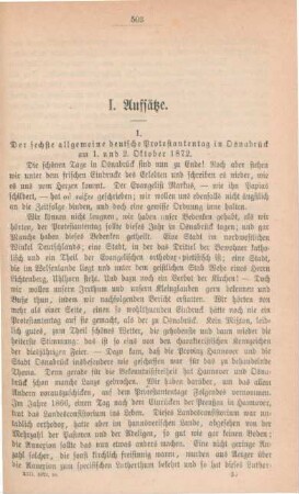 503[495]-511[503] Der sechste allgemeine deutsche Protestantentag in Osnabrück am 1. und 2. Oktober 1872