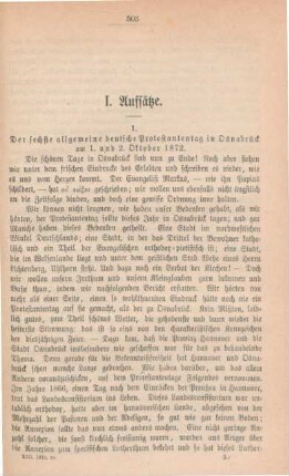 503[495]-511[503] Der sechste allgemeine deutsche Protestantentag in Osnabrück am 1. und 2. Oktober 1872