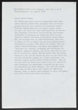 Brief von Gerhart Hauptmann an Julius Elias