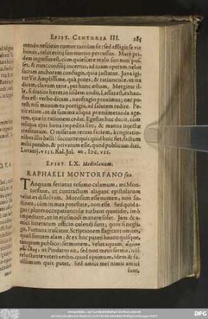 Epist. LX. Mediolanum. Raphaeli Montorfano suo.