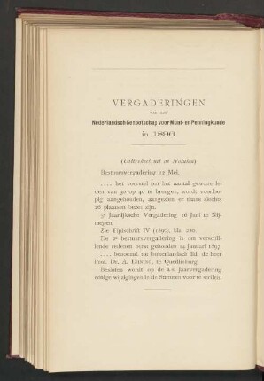 Vergaderingen van het Nederlandsch Genootschap voor Munt- en Penningkunde in 1896