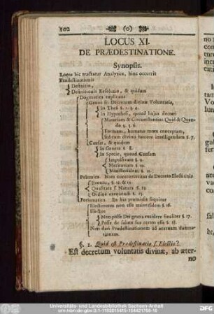 Locus XI. De Praedestinatione.