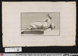 Darstellung eines liegenden Satyrs nach einer antiken Statue.