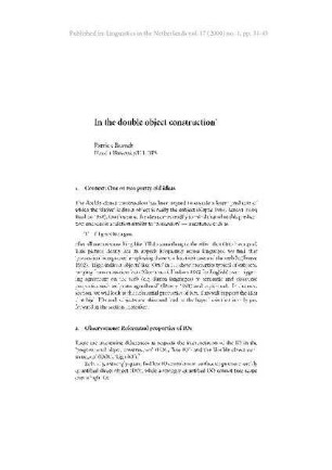 In the double object construction