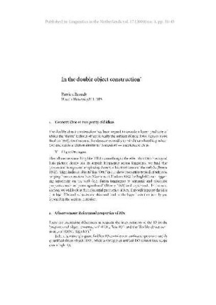 In the double object construction