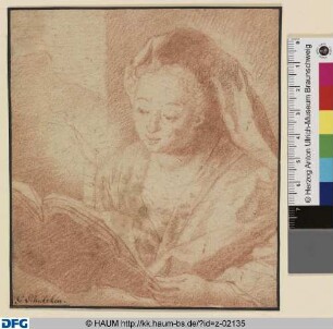 Lesende Frau mit Kerze