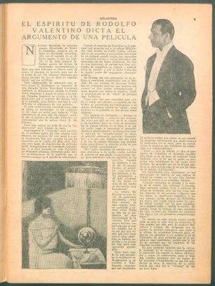 El espiritu de Rodolfo Valentino dicta el argumento de una película