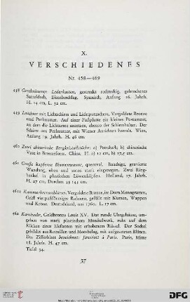 X. Verschiedenes (Nr. 458-469)