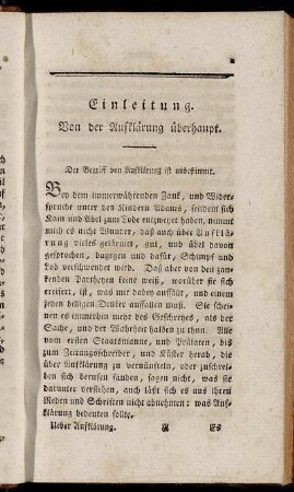 Einleitung. Von der Aufklärung überhaupt.
