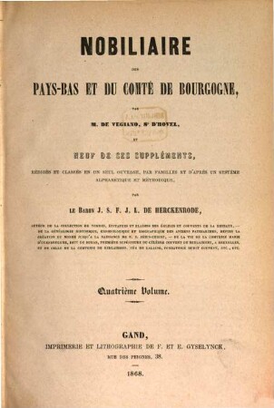Nobiliaire des Pays-Bas et du comté de Bourgogne, 4