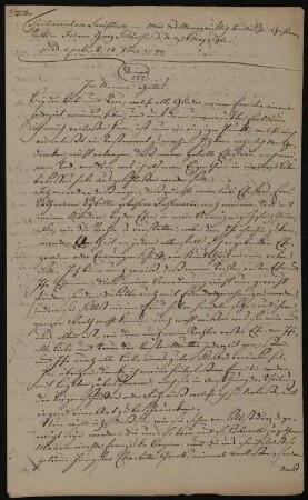 Kopie (Abschrift) des Testaments von Johann Georg Schlosser