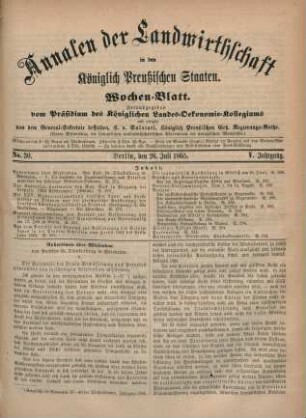 No. 30. Berlin, den 26. Juli 1865. V. Jahrgang.