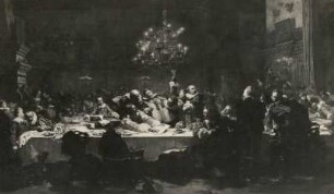 Das Gastmahl der Generale Wallensteins : Julius Scholtz (1825-1893). Das letzte Gastmahl der Generale Wallensteins auf dem Rathaus zu Pilsen am 12. Januar 1634