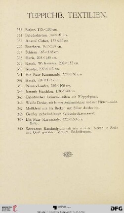 Teppiche, Textilien (Nr. 333 - 350)
