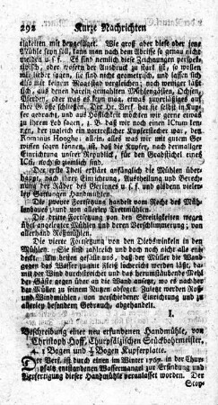 Beschreibung einer neu erfundenen Handmühle.