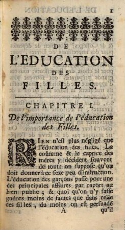 De l'éducation des filles