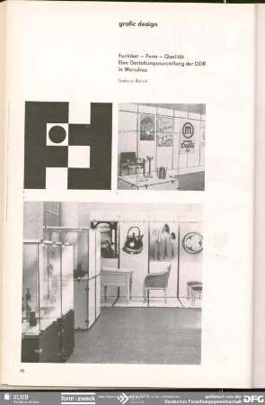 Funktion - Form - Qualität Eine Gestaltungs-Ausstellung der DDR in Warschau : grafic design