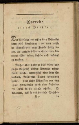 Vorrede eines Dritten