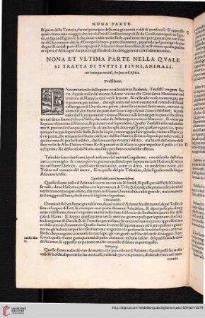 Nona et ultima parte nella quale si tratta di tutti i fiumi, animali, [...]
