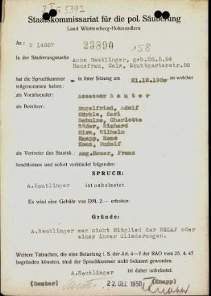 Reutlinger, Anna