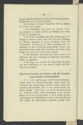 Die Verwitterung der Steine, und die dagegen angewandten Schutzmittel