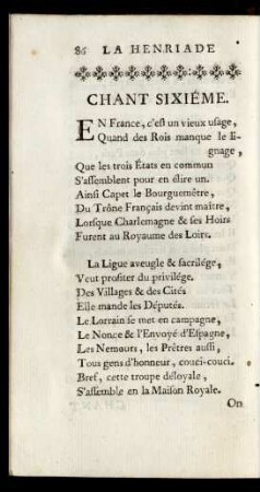 Chant Sixiéme