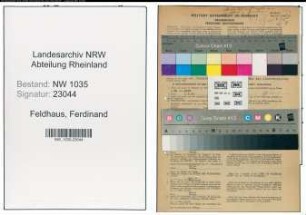 Entnazifizierung Ferdinand Feldhaus , geb. 30.09.1904 (Feuerwehrmann)