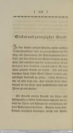Siebenundzwanzigster Brief