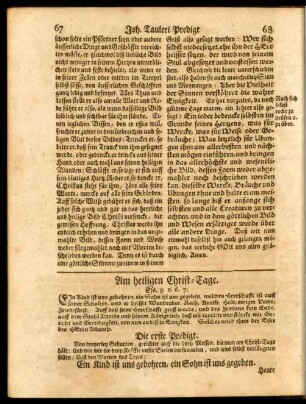 Am heiligen Christ-Tage.