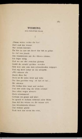 Widmung : zur zwölften Folge / [Friedrich Wolters]