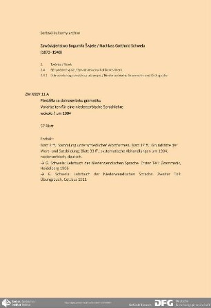 Vorarbeiten für eine niedersorbische Sprachlehre