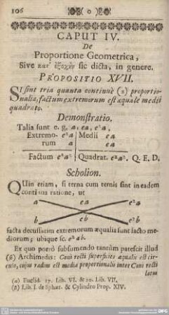 CAPUT IV. De Proportione Geometrica, Sive [... ...] sic dicta, in genere.