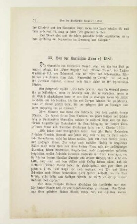 33. Von der Kurfürstin Anna ([gest.] 1585)