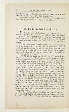 33. Von der Kurfürstin Anna ([gest.] 1585)