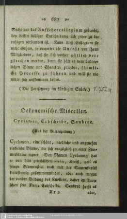 Oekonomische Miscellen