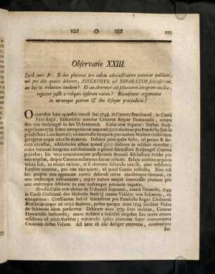 223-230, Observatio XXIII - XXV