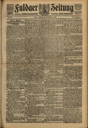 Erste Ausgabe vom Freitag, den 22. Oktober 1909.