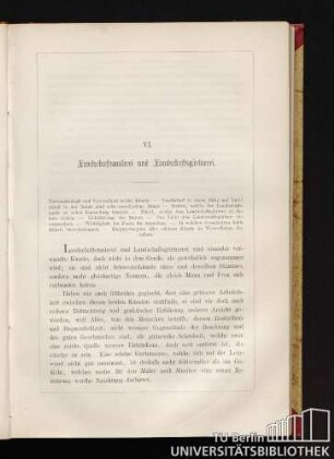 VI. Landschaftsmalerei und Landschaftsgärtnerei