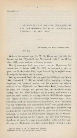 Bijlage A. Extract uit het register der besluiten van den Minister van Staat, Gouverneur-Generaal van Ned. Indie
