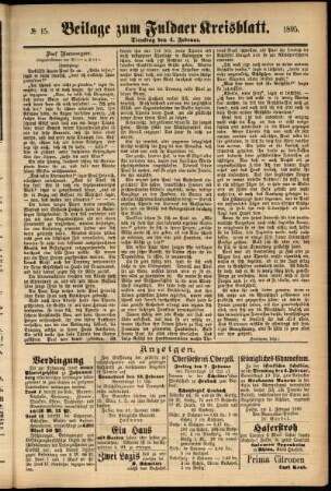 Zweite Ausgabe vom Dienstag, den 04. Februar 1896.