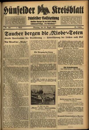 Erste Ausgabe vom Dienstag, den 23. August 1932.