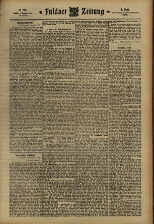 Zweite Ausgabe vom Samstag, den 02. Dezember 1911.