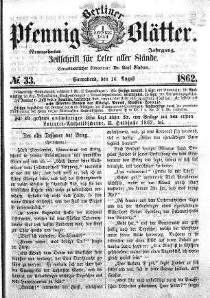 No. 33, Sonnabend, den 16. August