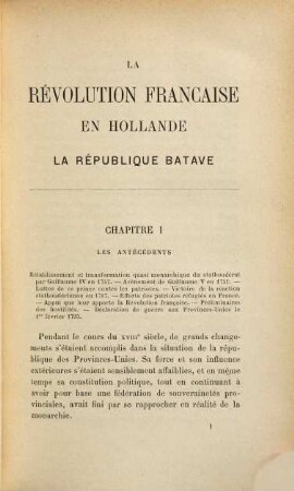 La révolution française en Hollande