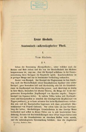 Beiträge zur mikroskopischen Anatomie und Entwicklungsgeschichte der Rochen und Haie