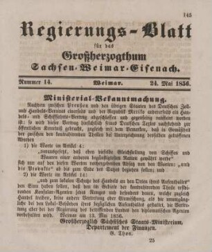 Nr. 14 : 24. Mai 1856