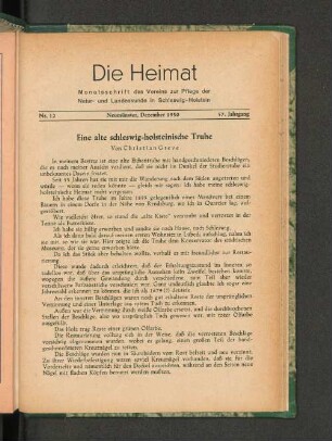 Eine alte schleswig-holsteinische Truhe