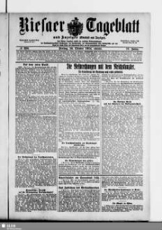 Riesaer Tageblatt und Anzeiger : (Elbeblatt und Anzeiger) : amtliche Bekanntmachungen für die Stadt und den Landkreis Riesa